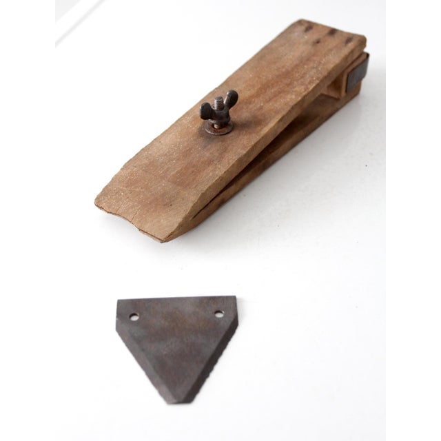Antique Primitive Wooden Scraper Hand Tool With Adjustable Blade For Sale - Image 9 of 9
