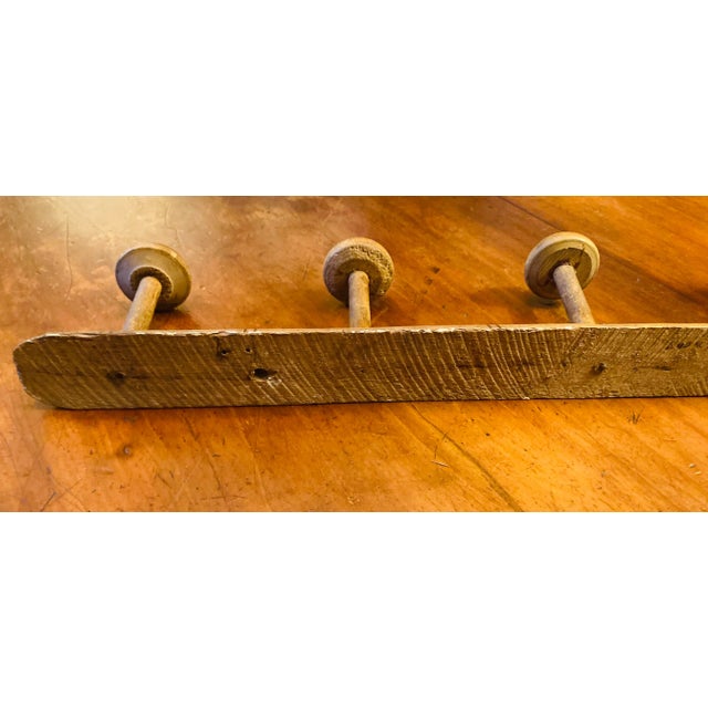 Large Antique Late 19th Century French Elm Wood Faux Bamboo Hanging Hat Rack For Sale - Image 12 of 13