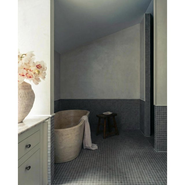 Contemporary Sculptural Travertine Bathtub by My Habitat Design For Sale - Image 3 of 12