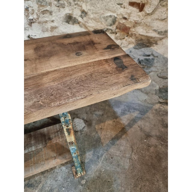 Large Mid-Century Industrial Kitchen Island or Worktable with Cast Iron Base, France, 1940s For Sale - Image 16 of 18