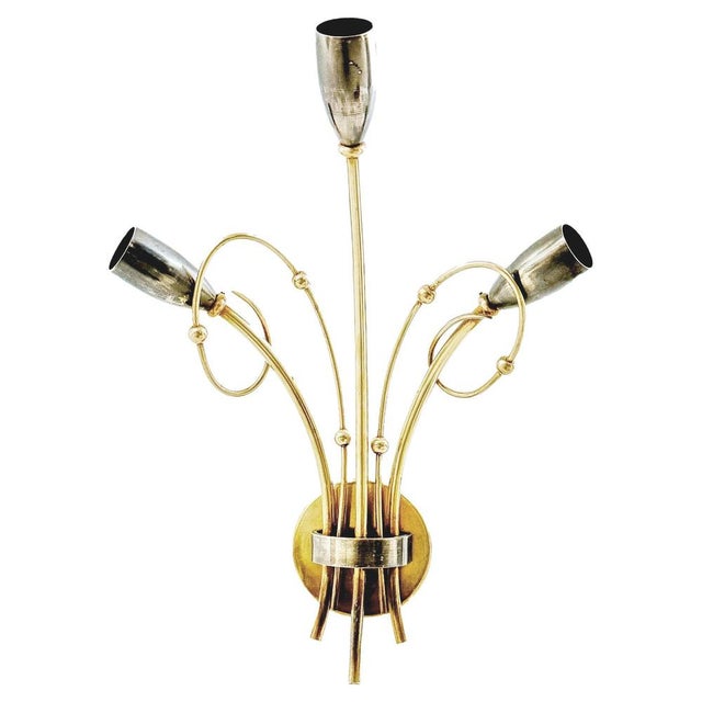 Sconce in Brass Floral Pattern, Italy, 1960s For Sale - Image 11 of 11