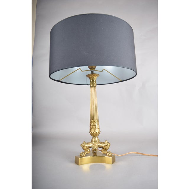French Empire Style Brass Table Lamp, 1950s For Sale - Image 9 of 13
