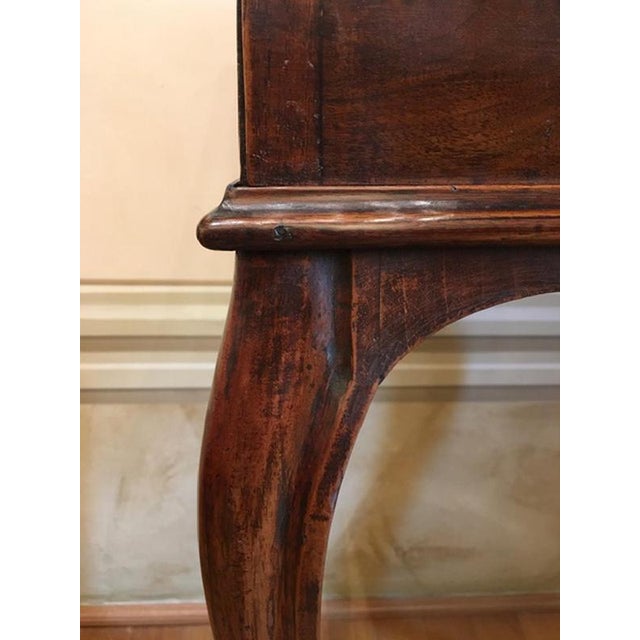 18th Century Louis Xv Walnut Side Table Gueridon with Drawings, Italy, 1750 For Sale - Image 18 of 18