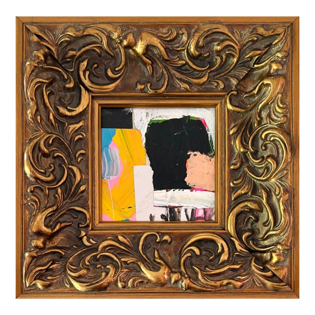 Sarah Trundle, Contemporary Abstract Framed Collage Painting, "Willy Nilly" For Sale