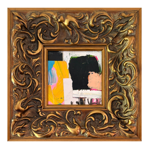 Sarah Trundle, Contemporary Abstract Framed Collage Painting, "Willy Nilly"