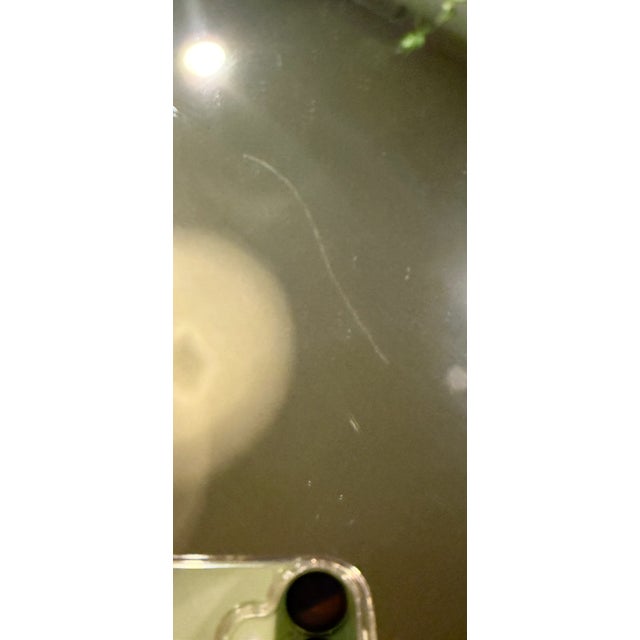 1970s Vintage 1970's Postmodern Style Solid Wood & Brass Wall Mirror / Vanity Tray For Sale - Image 5 of 7