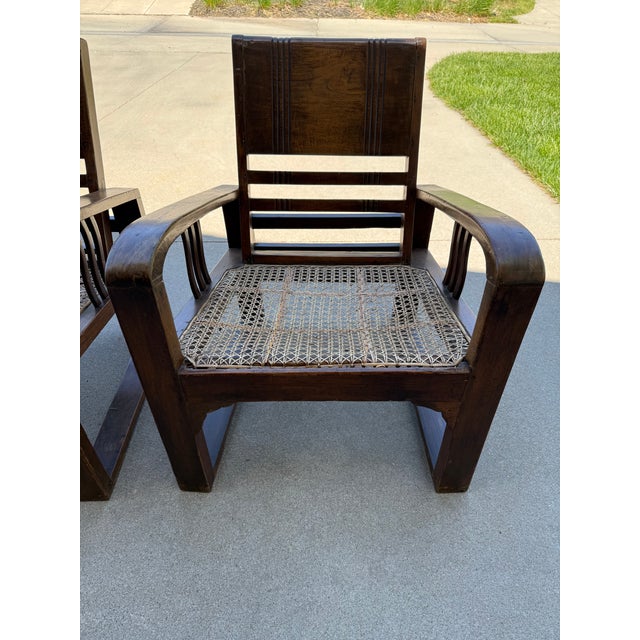 Wood 1940s Art Deco Teak Accent Chairs For Sale - Image 7 of 8