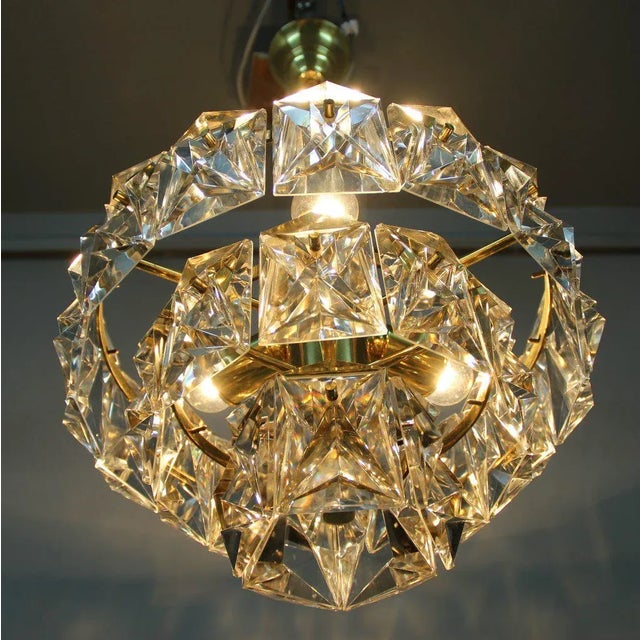 Gold Vintage Faceted Glass Pendant from Kinkeldey For Sale - Image 8 of 9