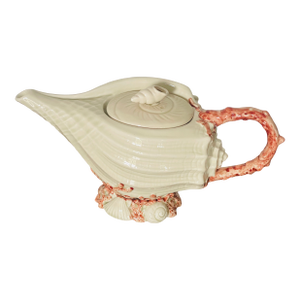 1960s Fitz and Floyd Sea Ceramic Shell Tea Pot