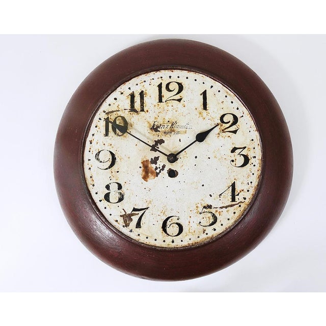 Antique Public Iron Wall Clock with Hand-Painted Dial, 1920s For Sale - Image 6 of 18