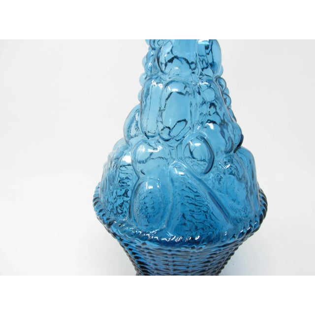 Vintage turquoise glass bottle shaped as fruit basket / topiary. Made in the Empoli region of Italy. Price shown is for 1...