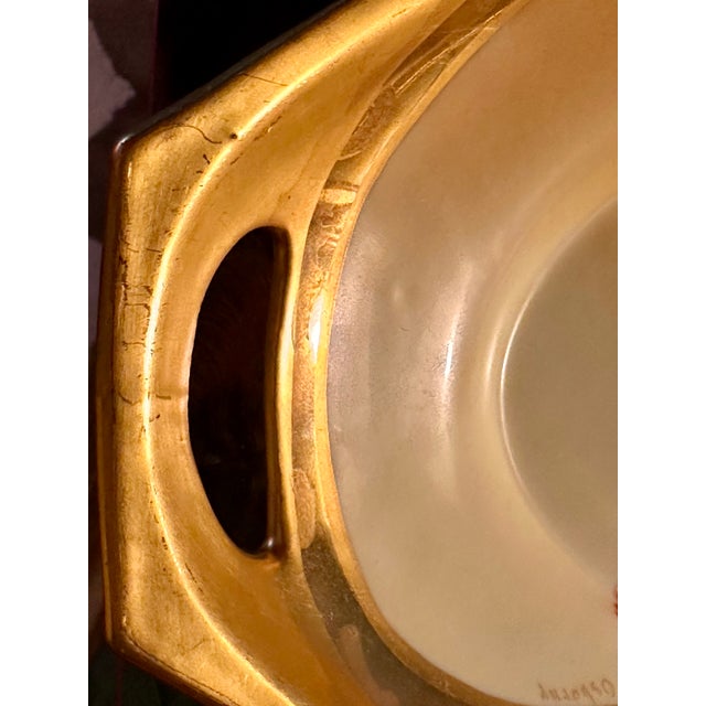 1910s 1910s Chicago Osborne Art Studio Hand-Painted Art Nouveau Poppy Porcelain Tray – Signed Osborne For Sale - Image 5 of 18