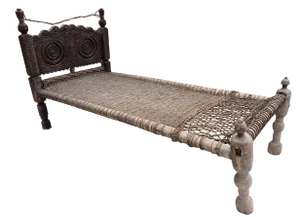 Antique 19th Century Swat Valley-Pakistan Charpoi Bed, 1920s