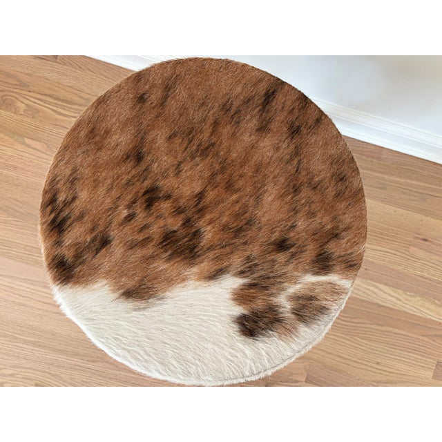 20th Century Vintage Western Cowhide and Bull Horn Side Table For Sale In Minneapolis - Image 6 of 8