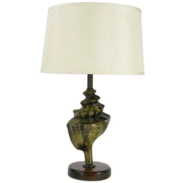 Cast Metal Conch Shell Table Lamp For Sale In Chicago - Image 6 of 6