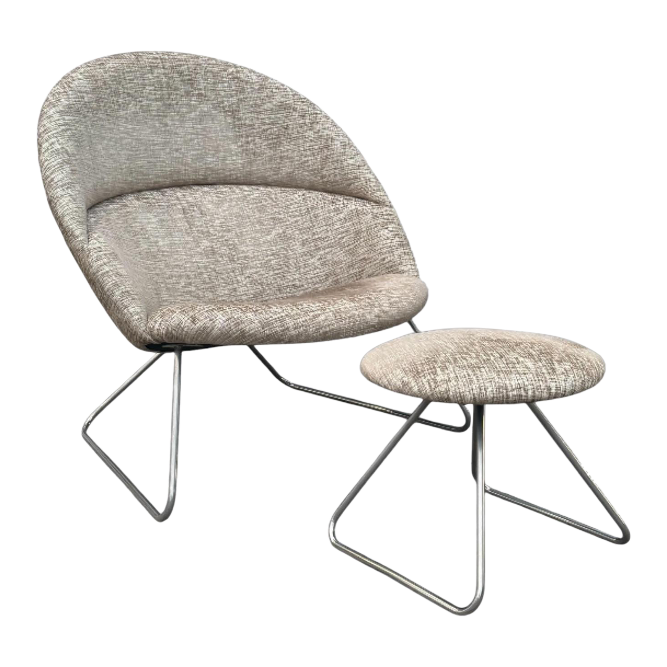 Dennie Chair & Foot Stool by Nanna Ditzel & Jørgen Ditzel for One