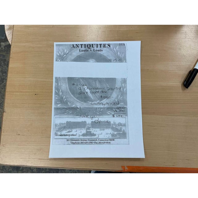 Ivory 1940s French Louis XV–Style Hand-Painted Secretary Desk by Desbordes, Paris — Provenance Louis Louis Antiques, Greenwich For Sale - Image 8 of 16