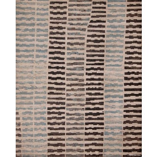 Contemporary Primitive Tribal Geometric Design Modern Area Rug For Sale