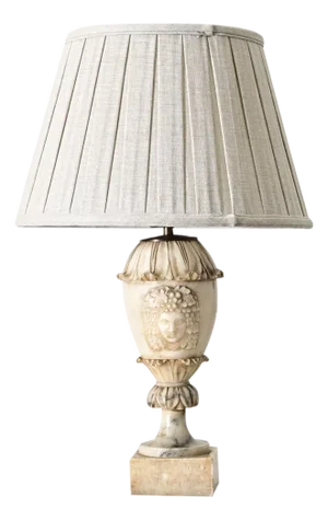 19th Century French Carved Marble Table Lamp of Bacchus