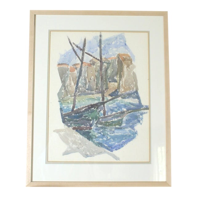 This seascape watercolor is signed J.B. Houser,and is dated 1932. Fantastic condition. Beautifully matted and framed in...