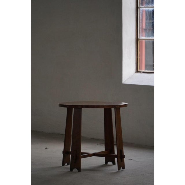 1940s Danish Modern Sculptural Oak Side or Console Table, 1940s For Sale - Image 5 of 18