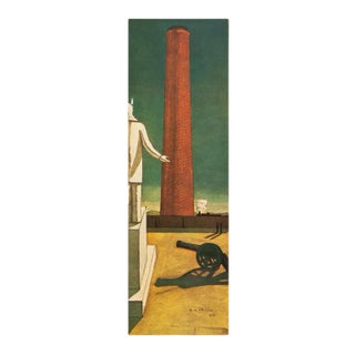 After Giorgio De Chirico "Chimney" First Edition Period Swiss Surrealist Offset Lithograph For Sale