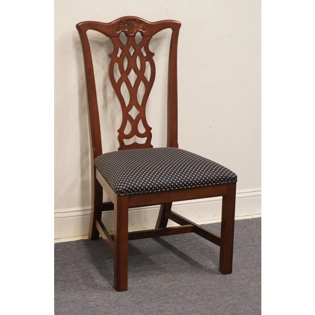 Universal Furniture Universal Furniture Solid Cherry Traditional Chippendale Style Dining Side Chair For Sale - Image 4 of 10