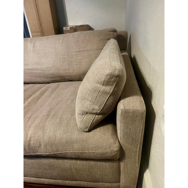 Linen Rowe Sylvie Bench Sofa For Sale - Image 10 of 11