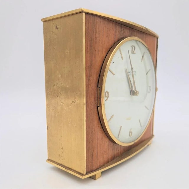 Mid-Century Modern Mid-Century Brass Table Clock from Junghans, 1950s-1960s For Sale - Image 3 of 6