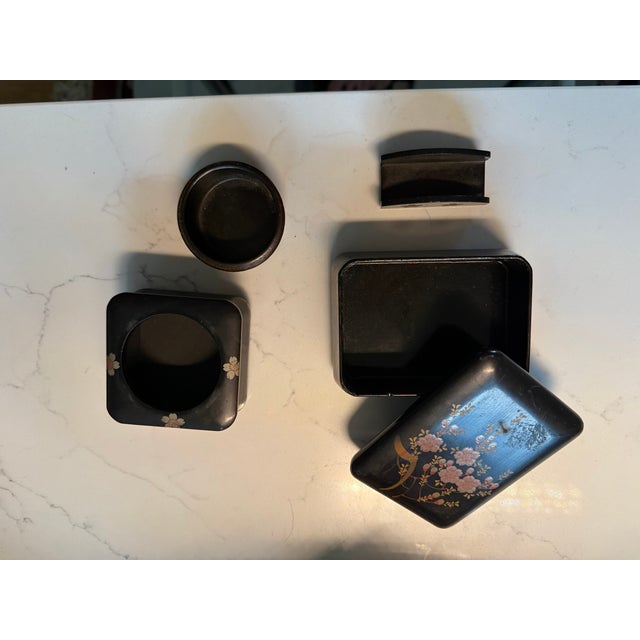 1920s Antique Japanese Lacquerware Smoking Set For Sale - Image 5 of 9