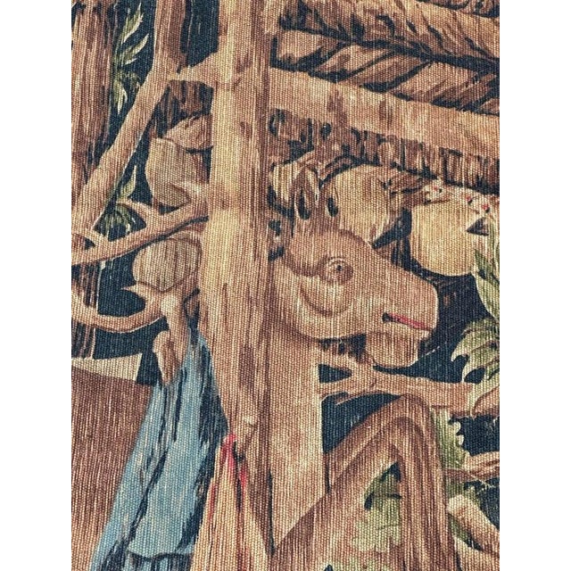 Vintage French Screen Printed Tapestry, 1950s For Sale - Image 16 of 18