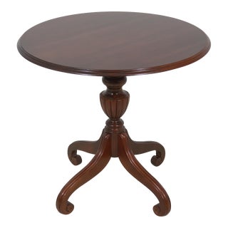 Ethan Allen Georgian Court Round Cherry Lamp Table For Sale