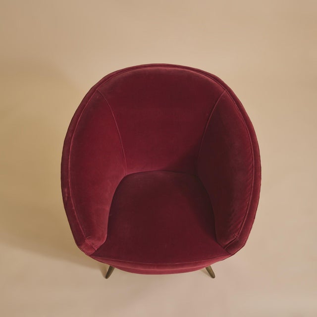Italian Red Armchair by Guglielmo Veronesi for ISA Bergamo, 1950s - 2 Available For Sale - Image 11 of 13