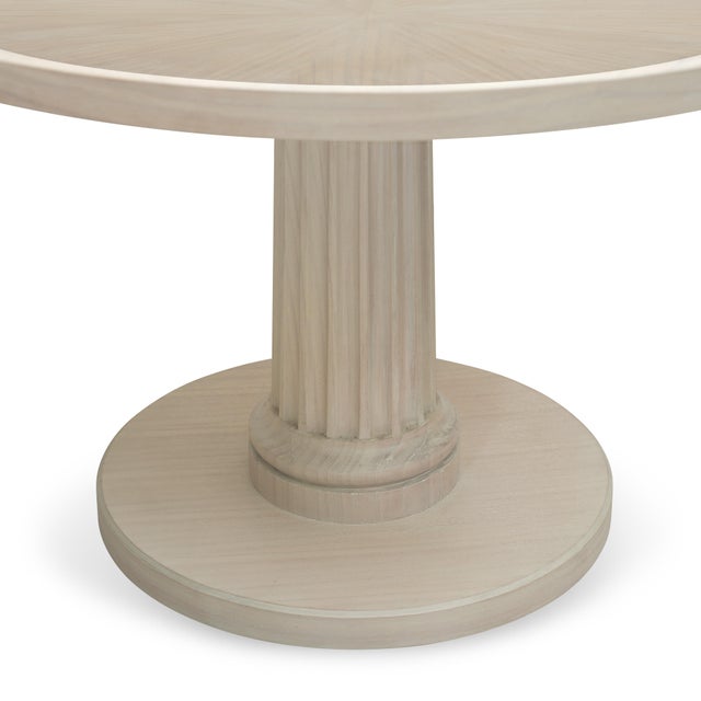 Transitional Bunny Williams Home Fluted Pedestal Belvedere Dining Table in Whitewash For Sale - Image 3 of 7