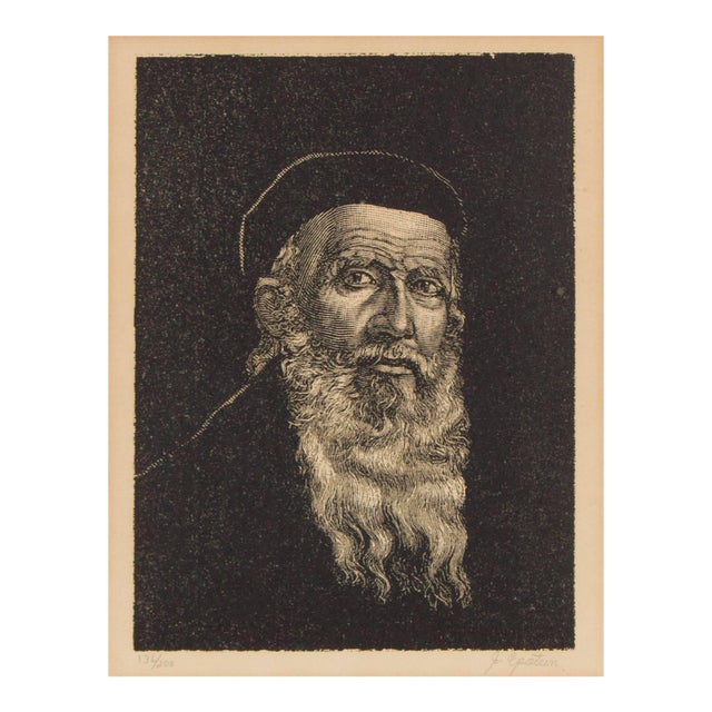 Jehudo Epstein, Portrait of a Rabbi, Judaica Print For Sale