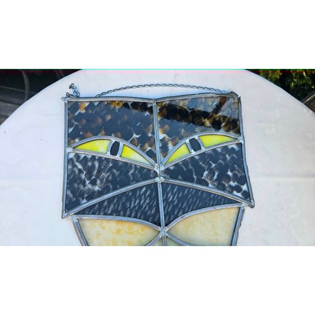 Stained Glass Owl Window, 1960s For Sale - Image 3 of 9