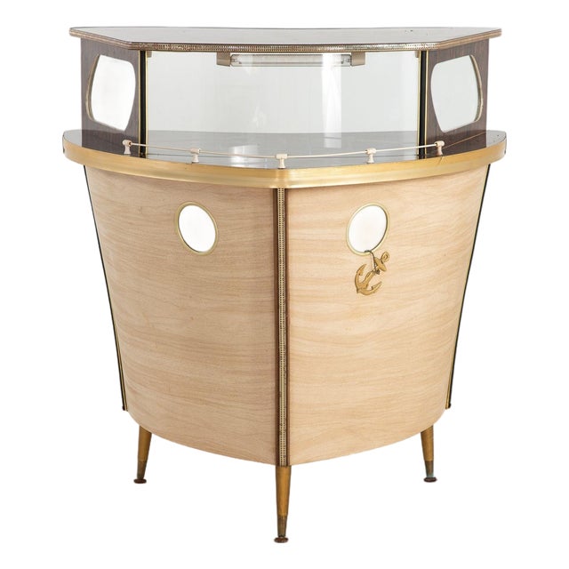 1960s Cocktail Bar in the Shape of a Boat Bow, England 1960s For Sale