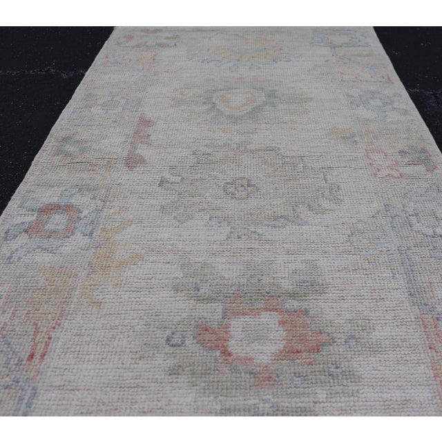 Textile Afghanistan Oushak Rug With Soft Gray Field and Faded Floral Motifs 2'1" X 4'7" For Sale - Image 7 of 10