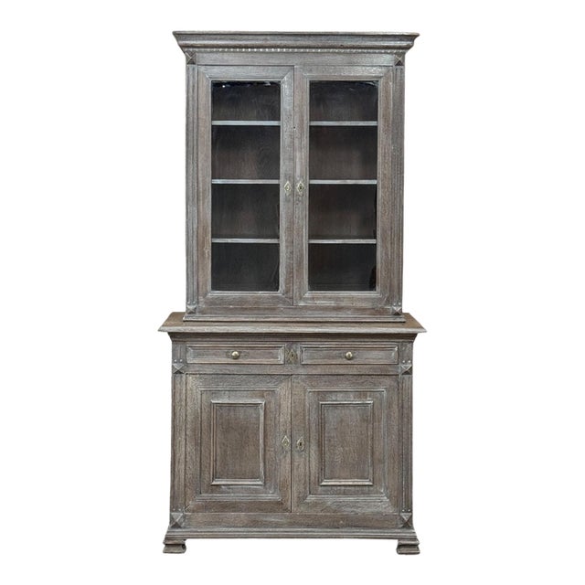 19th Century Louis Philippe Cerused Oak Bookcase For Sale