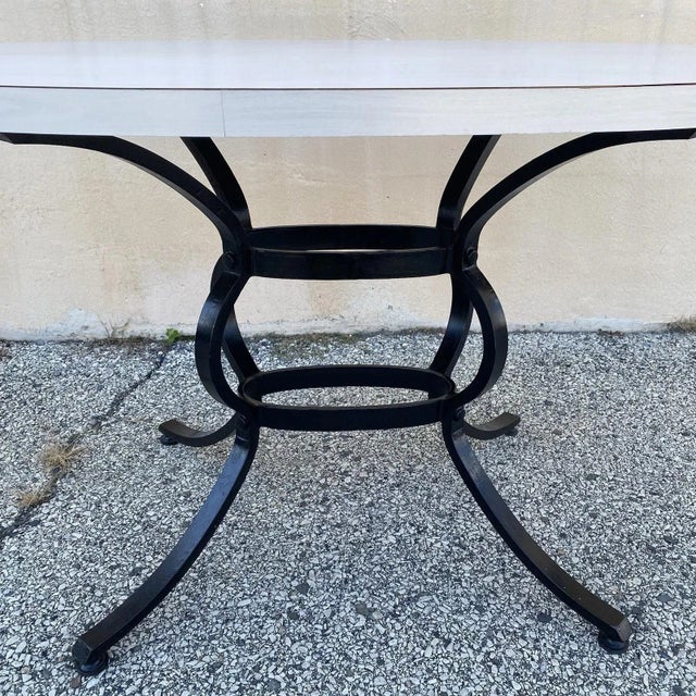Vintage Mid Century Modern Black Iron Kitchen Dining Set 4 Chairs Table 5 Pc Set For Sale - Image 4 of 12