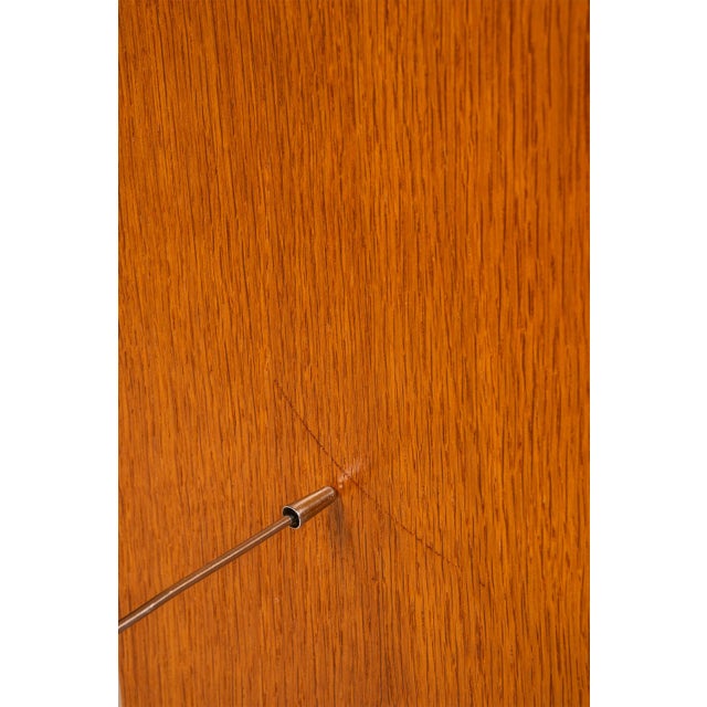 Mid-Century Modern Executive Desk in Oak & Steel W/ Leather Top Attributed to Herbert Hirche for Holzäpfel, Germany, C. 1960s For Sale - Image 13 of 18