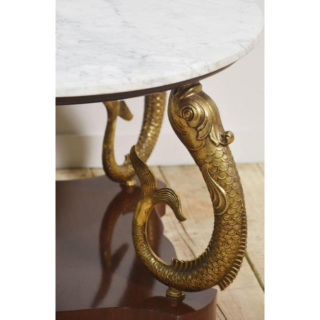 Marble and Gilt Metal Dolphin Coffee Table, 1890s For Sale - Image 4 of 6