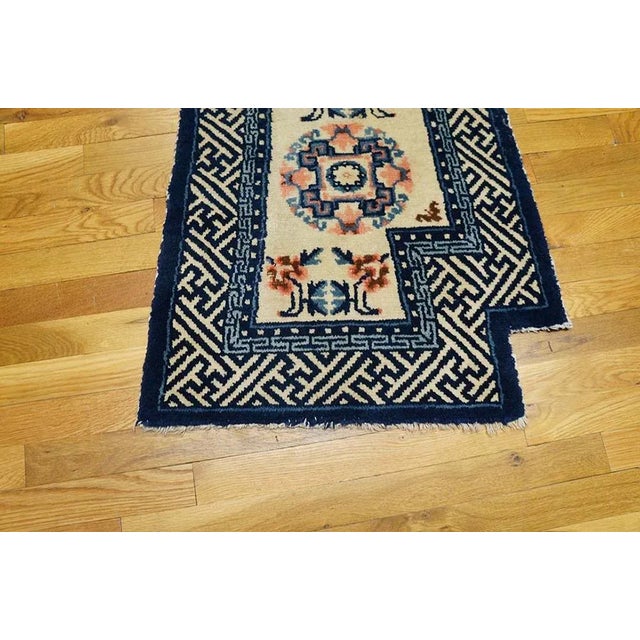 Rare and Collectable Trapping Classic Ivory and Blue Color Antique Chinese Horse Cover For Sale - Image 4 of 4