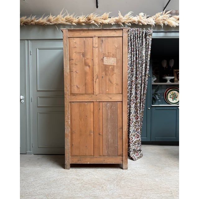Tan Parisian Wardrobe with Hanging Space, 1940s For Sale - Image 8 of 12