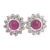 Diamond Ruby Stud Earrings 14 Karat White Gold 1.87 TCW Certified For Sale - Image 15 of 18