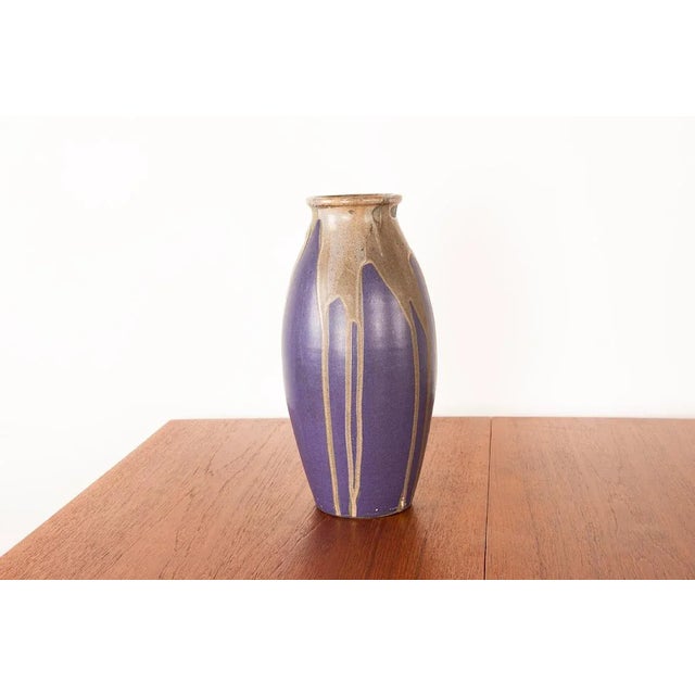 Large Art Deco Vase in Purple Glazed Ceramic by Léon Pointu fo Grès de Puisaye, 1920s For Sale - Image 11 of 12