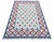 Handwoven Cotton Area Rug Vegetable Dyed Sky Blue, Cream and Terracotta Star Patterned Dhurrie - 6'x9' For Sale - Image 12 of 13