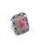Art Deco Bochic “Capri” Ruby & Topaz & Blue Topaz Ring Set In 18K Gold & Silver For Sale - Image 3 of 10