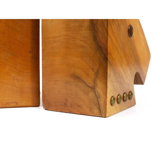 Austrian Modern Horse Bust Bookends in Walnut and Brass, 1950s, Set of 2 For Sale - Image 10 of 11