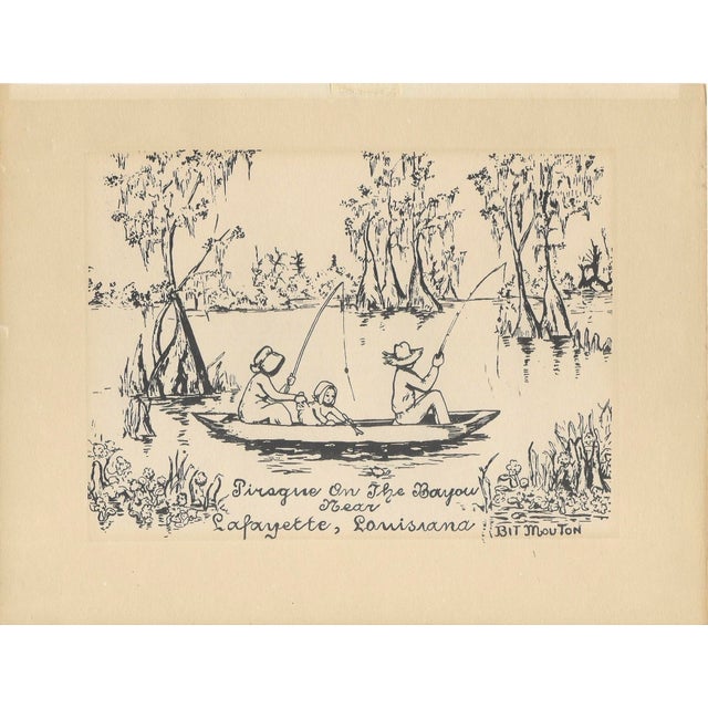 Bit Mouton Louisiana Lithographs - Set of Four For Sale - Image 4 of 6